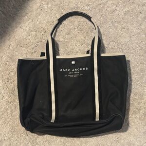 Marc Jacobs Black and Cream Canvas Tote